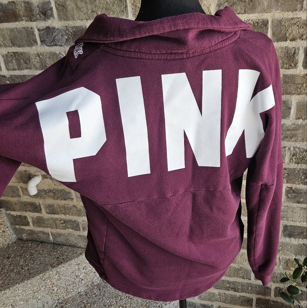 Victoria's Secret‎ PINK Burgundy Quarter Zip Size Small